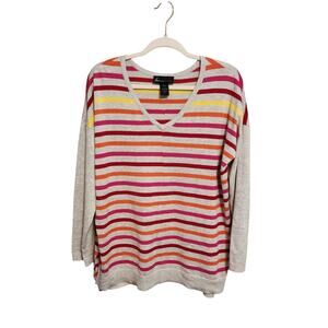 Lane Bryant Striped‎ V-Neck Longsleeve Sweater Size 14/16